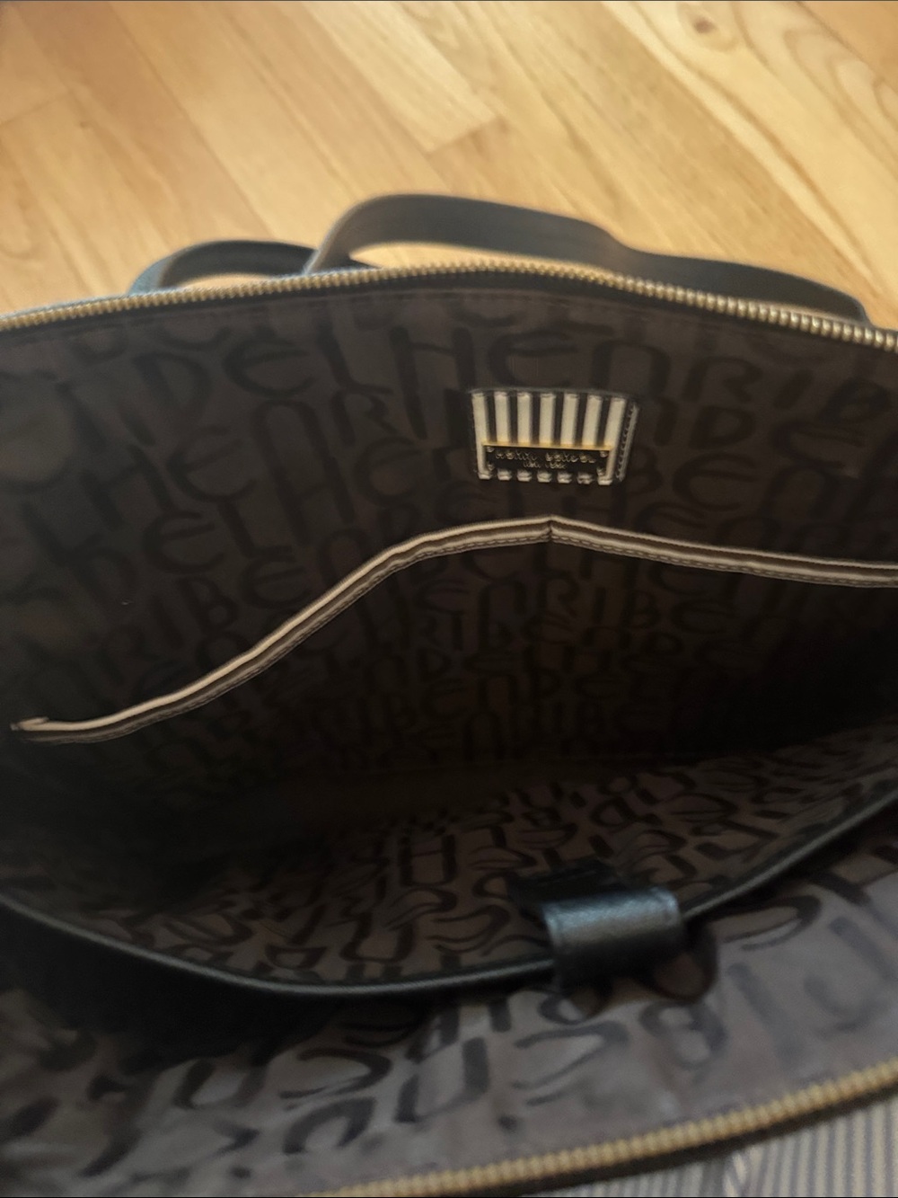 henri bendel Black Leather Satchel with Gold Hardware - Picture 5 of 7